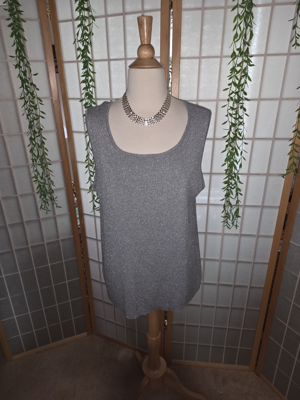 Coldwater Creek Metallic Gray Sleeveless Tank